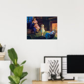 レトロヴィンテージ暖炉ファミリー ポスター (ホームオフィス)