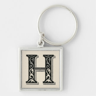 レトロヴィンテージ書体Hモノグラム キーホルダー