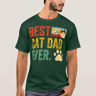 レトロヴィンテージ最高のキャットパパエバーキャットダディ父の Tシャツ