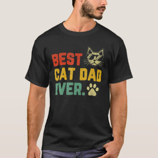 レトロヴィンテージ最高のキャットパパエバーキャットダディ父の Tシャツ