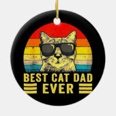 レトロヴィンテージ最高のキャットパパバンプフィット父 セラミックオーナメント (裏面)