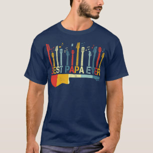 レトロヴィンテージ最高のパパエバーギターラバーギタリス Tシャツ