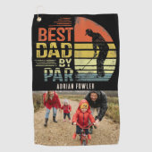 レトロヴィンテージ最高のパパバイパー写真名前をカスタムする ゴルフタオル (正面)