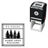 レトロヴィンテージ松の木Ex Libris Library セルフインキングスタンプ (インサイチュ)