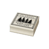 レトロヴィンテージ松の木Ex Libris Library ラバースタンプ (スタンプ)