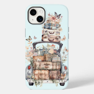 レトロヴィンテージ水色カースーツケース道路旅行 Case-Mate iPhone 14 PLUSケース