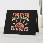 レトロヴィンテージ永遠にサンセットを追いかけるサマーバカト カード (裏面)
