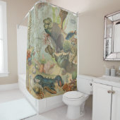 レトロヴィンテージ海洋生物学海魚 シャワーカーテン (インサイチュ)