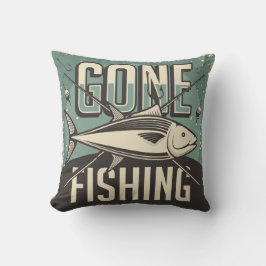 レトロヴィンテージ消失魚釣り クッション