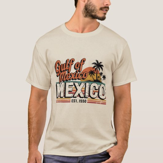 レトロヴィンテージ湾・メキシコ湾 Tシャツ (正面)