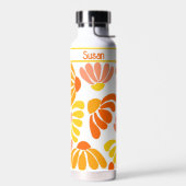 レトロヴィンテージ溝状の花 ウォーターボトル (左面)