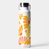 レトロヴィンテージ溝状の花 ウォーターボトル (正面)