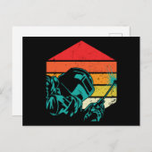 レトロヴィンテージ溶接ヘルメットシルエット溶接機Gif ポストカード (正面/裏面)