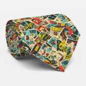 レトロヴィンテージ漫画パターン ネクタイ (ロール)