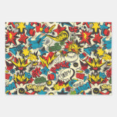 レトロヴィンテージ漫画パターン ラッピングペーパーシート (正面3)