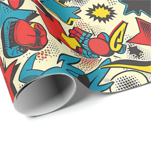 レトロヴィンテージ漫画パターン ラッピングペーパー (ロールコーナー)