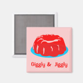 レトロヴィンテージ漫画漫画「Giggly & Jiggly」 マグネット (正面/裏面)