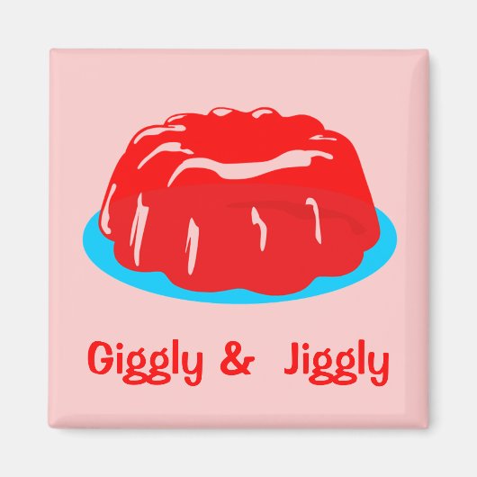 レトロヴィンテージ漫画漫画「Giggly & Jiggly」 マグネット (正面)