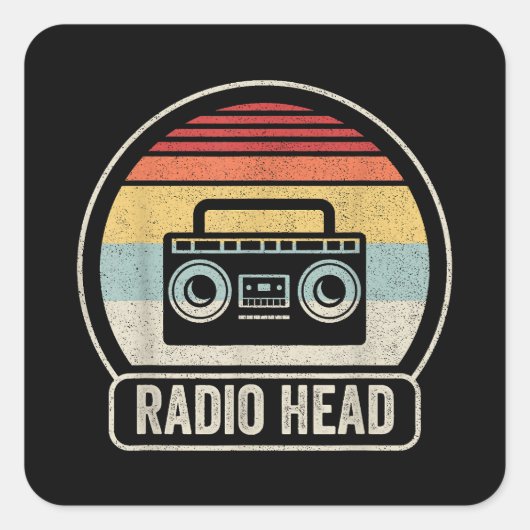 レトロヴィンテージ無線ヘッド スクエアシール (正面)