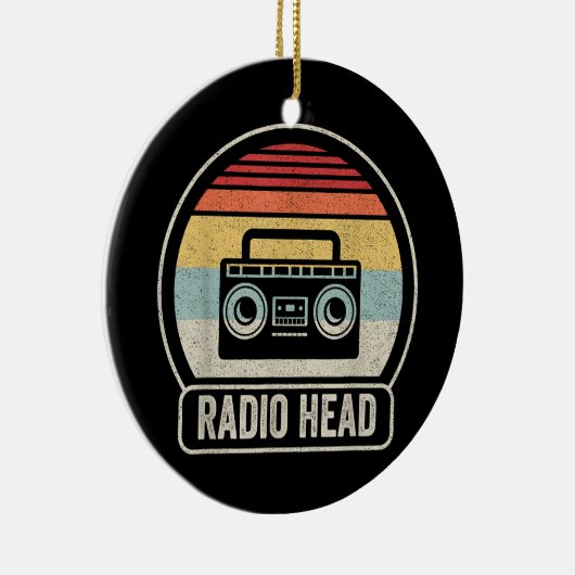レトロヴィンテージ無線ヘッド セラミックオーナメント (右)