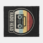 レトロヴィンテージ無線ヘッド フリースブランケット (正面(横))