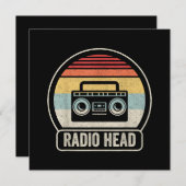 レトロヴィンテージ無線ヘッド 招待状 (正面/裏面)