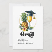 レトロヴィンテージ熱帯ブランチ卒業写真 案内状 (正面)