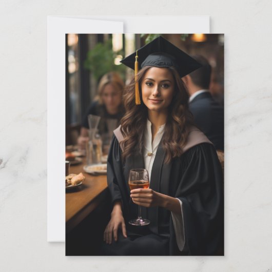 レトロヴィンテージ熱帯ブランチ卒業写真 案内状 (裏面)