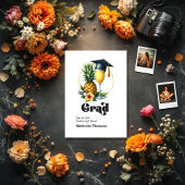 レトロヴィンテージ熱帯ブランチ卒業写真 案内状