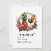 レトロヴィンテージ熱帯卒業写真 案内状 (正面)