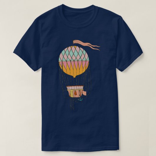 レトロヴィンテージ熱気球ギフト Tシャツ (デザイン正面)