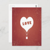 レトロヴィンテージ熱気球パターン ポストカード (正面/裏面)