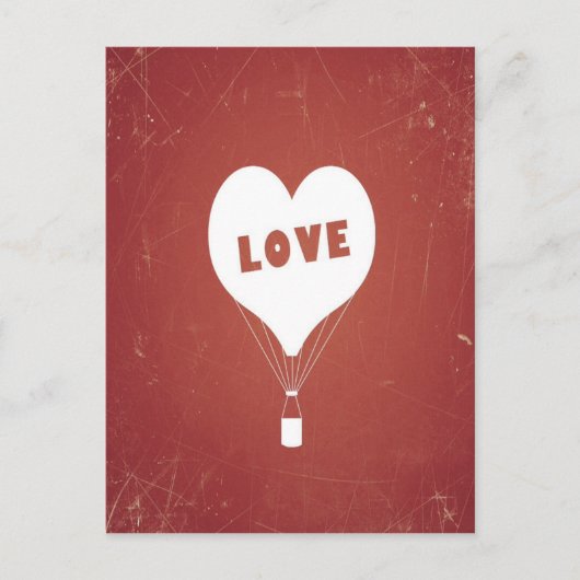 レトロヴィンテージ熱気球パターン ポストカード (正面)