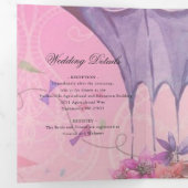 レトロヴィンテージ熱気球結婚の三折イン 三つ折り招待状 (内部最初)