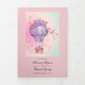 レトロヴィンテージ熱気球結婚病 三つ折り招待状 (カバー)