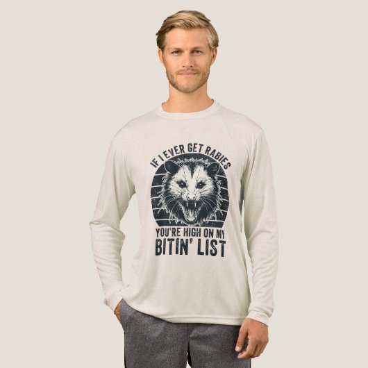 レトロヴィンテージ狂犬アライグマ皮肉ユーモア トライブレンドＴシャツ (正面全体)