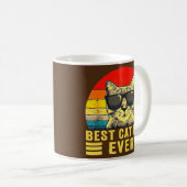 レトロヴィンテージ猫パパ コーヒーマグカップ (正面右)