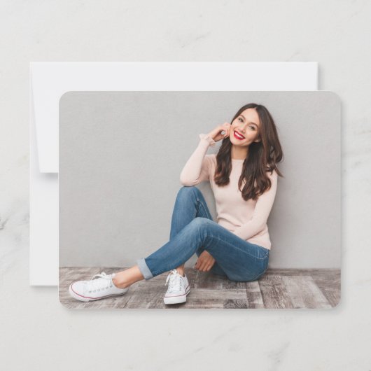 レトロヴィンテージ王室のタイポグラフィ青スタイリッシュ写真 ノートカード (裏面)