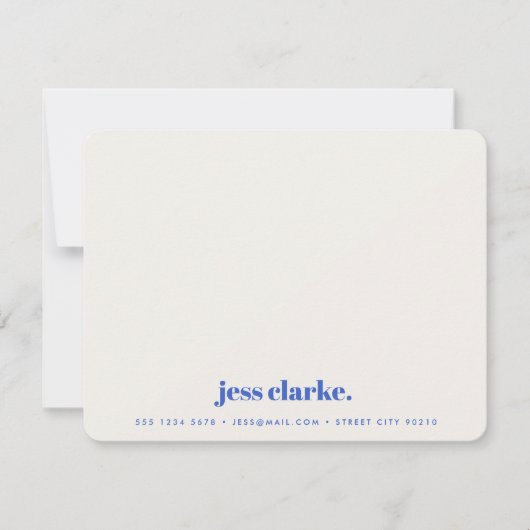 レトロヴィンテージ王室のタイポグラフィ青スタイリッシュ写真 ノートカード (正面)