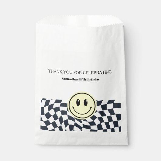 レトロヴィンテージ白黒の誕生日 フェイバーバッグ (正面)