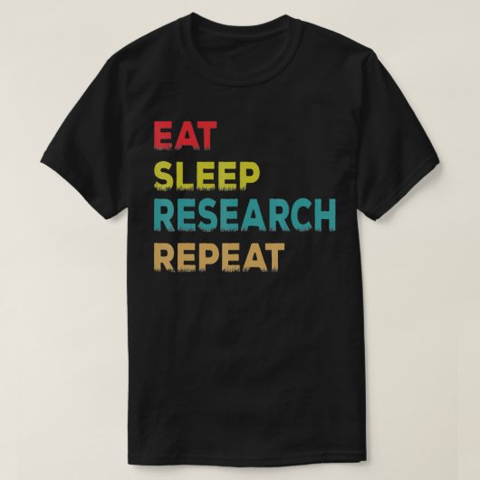 レトロヴィンテージ研究者食べギフト睡眠研究R Tシャツ (デザイン正面)