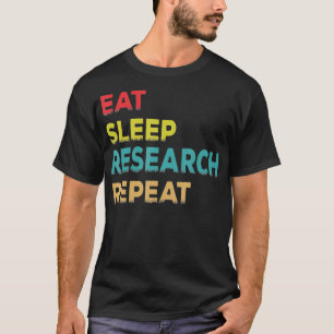 レトロヴィンテージ研究者食べギフト睡眠研究R Tシャツ