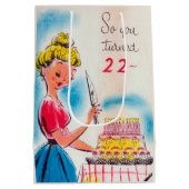 レトロヴィンテージ第22誕生日 ミディアムペーパーバッグ (裏面)