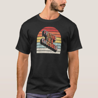 レトロヴィンテージ簡単フリ私はワニの衣装 Tシャツ