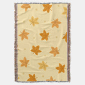 レトロヴィンテージ紅葉パターン スローブランケット (正面縦)