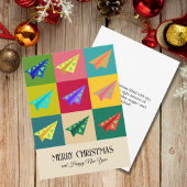 レトロヴィンテージ紙飛行機クリスマスツリーカスタム