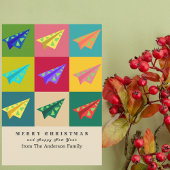 レトロヴィンテージ紙飛行機クリスマスツリーカスタム