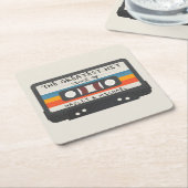 レトロヴィンテージ素晴らしはヒット結婚カセット スクエアペーパーコースター (アングル)