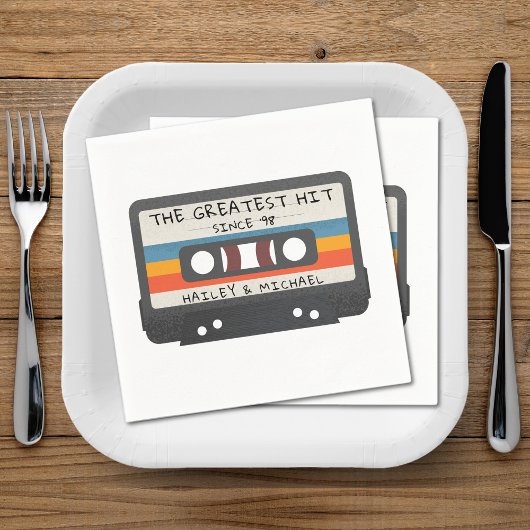 レトロヴィンテージ素晴らしはヒット結婚カセット スタンダードカクテルナプキン