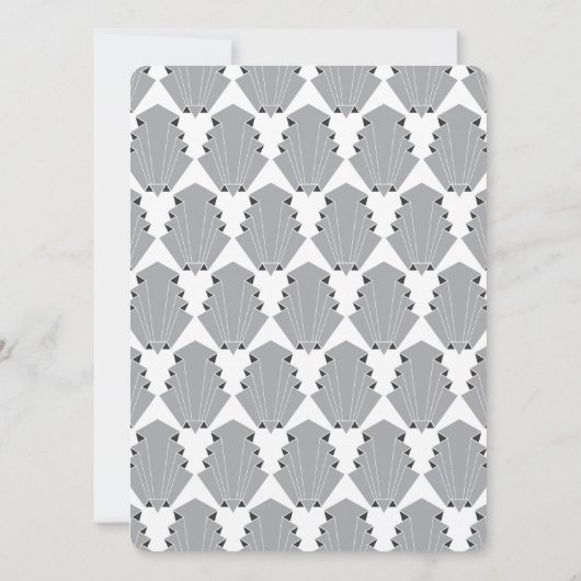 レトロヴィンテージ素晴らしギャツビースタイル結婚アールデコズ 招待状 (裏面)